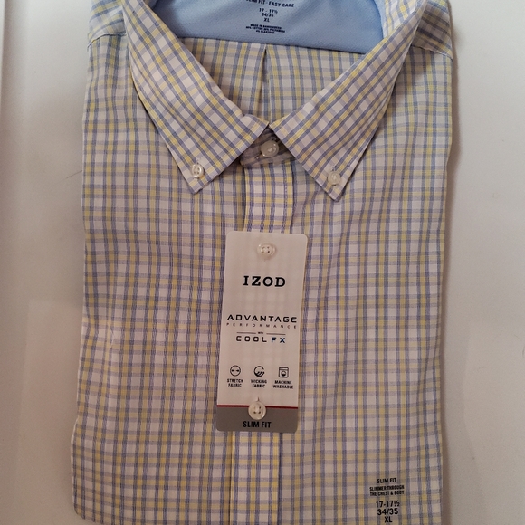 Blue and Yellow, L/S, Izod Shirt XL - Picture 1 of 5
